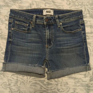 Paige Skyline Skinny Altered Cutoff Denim Shorts Size 27
